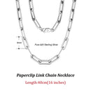 Dazzle Dime® 14K Gold Plated 925 Sterling Silver Paperclip Chain Necklace – 3.6mm/5mm/7mm | Unisex Link Necklace for Women & Men