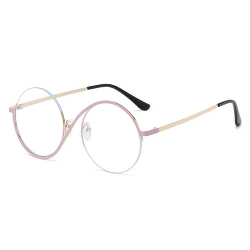 Luxury Half-Frame Circular Sunglasses