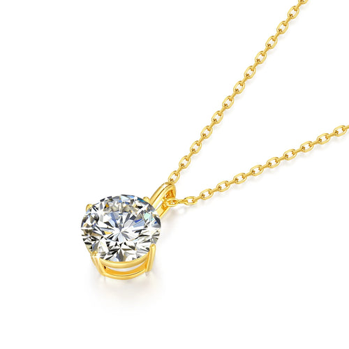 Dazzle Dime® 14K Gold Moissanite Pendant | AU585 Certified | Elegant Fine Jewelry for Women
