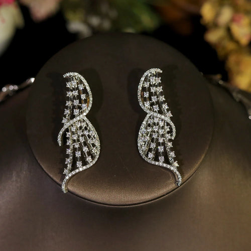 Luxury Circular Cubic Zirconia Bridal Jewelry Set – Crystal Necklace & Earrings for Women | Wedding & Engagement Party Accessory for Dubai-Inspired Glamour