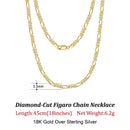 Dazzle Dime® 925 Sterling Silver Figaro Chain Necklace for Men & Women – 3.3mm/5mm/7mm | Rhodium/Gold Plated | Trendy Statement Jewelry