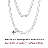 Dazzle Dime® 3mm Herringbone Snake Chain Necklace – 14K Gold Plated 925 Sterling Silver | Flexible Flat Chain for Women SC35