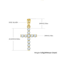 Hip-Hop Fashion S925 Sterling Silver Full Moissanite Cross Pendant Necklace – Unisex Jewelry