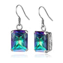 Dazzle Dime® Amethyst Sterling Silver Earrings – Square White Gold-Plated Gemstone Fine Jewelry for Women