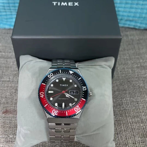 TIMEX Men’s Automatic Multifunction Watch – Classic Steel Strap, Calendar Display, Luxury Mechanical Timepiece (1854 American Brand)