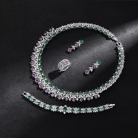 Cubic Zirconia Bridal Wedding Jewelry Set, Asian & African Crystal Wedding Jewelry Set - 4-Piece Ring