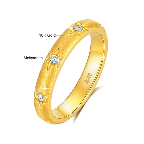 Dazzle Dime® 18K Solid Gold Moissanite Ring | Certified AU750 Fine Jewelry | Wedding, Engagement & Anniversary Gift
