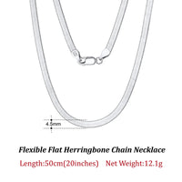 Dazzle Dime® 3mm Herringbone Snake Chain Necklace – 14K Gold Plated 925 Sterling Silver | Flexible Flat Chain for Women SC35