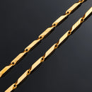 3Mm Thickness 925 Sterling Hallmarked Gold Plated Military Bamboo Necklace Chain for Men & Women