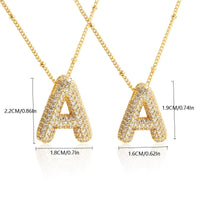 S925 Moissanite Diamond Initials Bubble Letter A - Z Pendant & Necklace 18k Yellow Gold Plated Chunky, Hip-Hop Women Style with GRA Certificate