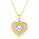 Dazzle Dime® 18K Gold Heart Moissanite Necklace | 3CT, 9mm Natural Heart Cut | Luxury Wedding Jewelry with Certificate