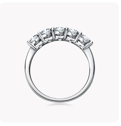 Dazzle Dime Elegant Wedding Ring 925 Sterling Silver Band 0.5ct Moissanite Gemstone with GRA Certification DAZZLE DIME®