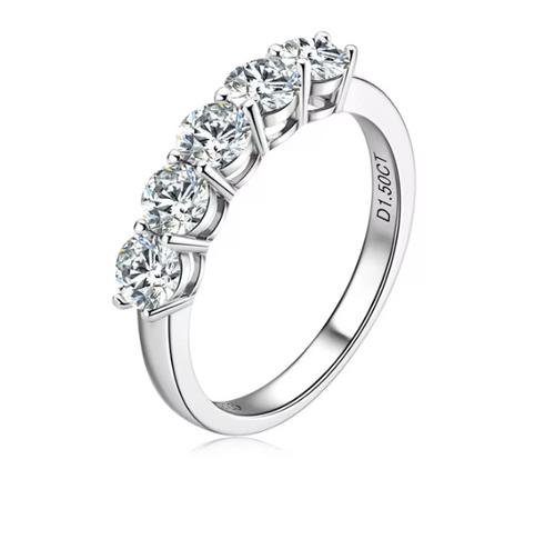 Dazzle Dime Elegant Wedding Ring 925 Sterling Silver Band 0.5ct Moissanite Gemstone with GRA Certification DAZZLE DIME®