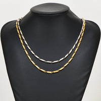 3Mm Thickness 925 Sterling Hallmarked Gold Plated Military Bamboo Necklace Chain for Men & Women