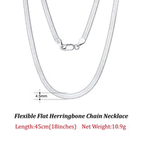 Dazzle Dime® 3mm Herringbone Snake Chain Necklace – 14K Gold Plated 925 Sterling Silver | Flexible Flat Chain for Women SC35