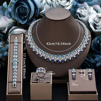 Cubic Zirconia Bridal Wedding Jewelry Set, Asian & African Crystal Wedding Jewelry Set - 4-Piece Ring