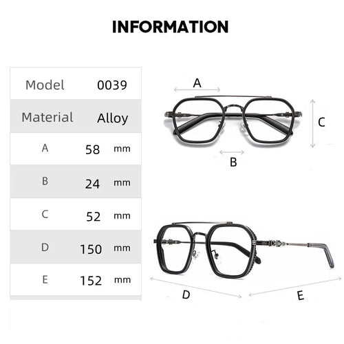 Retro Polygonal Alloy Glasses Frame – Photochromic Eyeglasses & Sunglasses for Men and Women