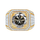 Dazzle Dime® 1CT Moissanite Men's Ring – Sterling Silver & Platinum Plated Jewelry GRA Certificate