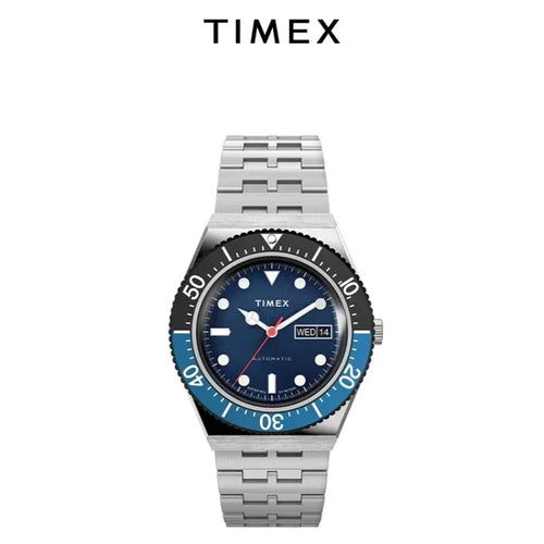 TIMEX Men’s Automatic Multifunction Watch – Classic Steel Strap, Calendar Display, Luxury Mechanical Timepiece (1854 American Brand)
