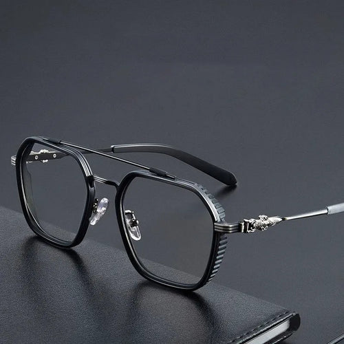 Retro Polygonal Alloy Glasses Frame – Photochromic Eyeglasses & Sunglasses for Men and Women