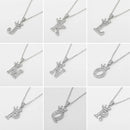  Crown Moissanite Alphabet Pendant Necklace – 925 Sterling Silver A-Z Initials with Gold Plating