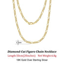 Dazzle Dime® 925 Sterling Silver Figaro Chain Necklace for Men & Women – 3.3mm/5mm/7mm | Rhodium/Gold Plated | Trendy Statement Jewelry