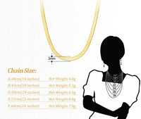 Dazzle Dime® 3mm Herringbone Snake Chain Necklace – 14K Gold Plated 925 Sterling Silver | Flexible Flat Chain for Women SC35