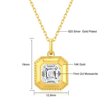 Dazzle Dime® Brilliant Necklace | 14K Gold 2CT Moissanite Pendant for Women | Fine Jewelry Wedding Gift