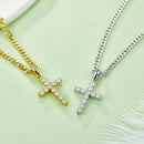 Hip-Hop Fashion S925 Sterling Silver Full Moissanite Cross Pendant Necklace – Unisex Jewelry