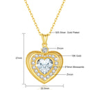 Dazzle Dime® 18K Gold Heart Moissanite Necklace | 3CT, 9mm Natural Heart Cut | Luxury Wedding Jewelry with Certificate