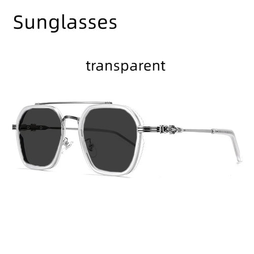 Retro Polygonal Alloy Glasses Frame – Photochromic Eyeglasses & Sunglasses for Men and Women
