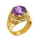 Dazzle Dime® Vintage 925 Sterling Silver Mystic Topaz Ring for Men | Unique Colorful Gemstone Jewelry