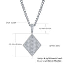 Hip-Hop Men’s Poker Diamond Block Pendant – 925 Sterling Silver with 18K Gold Plating and Moissanite