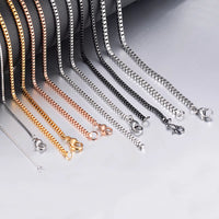 925 Sterling Silver Hallmarked Box Chain Necklace Jewelry for Men & Ladies