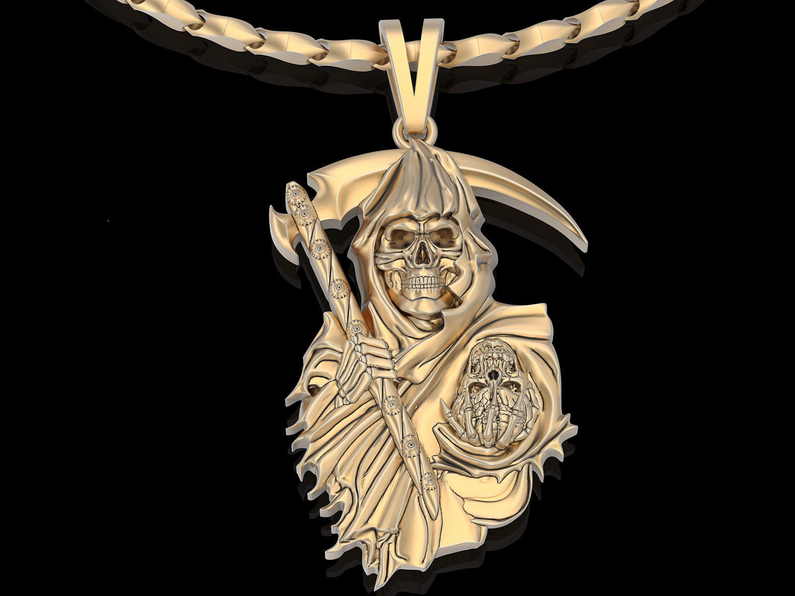 Dazzle Dime Angel of Death Pendant with Chain Embrace Mystery and Power