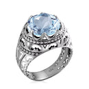 Dazzle Dime® Vintage 925 Sterling Silver Mystic Topaz Ring for Men | Unique Colorful Gemstone Jewelry