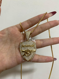 Dazzle Dime 925 Sterling Silver Base 18k Gold Plated Dazzle Dime Gunner Necklace with Chain – Celebrate Your Passion for AFC