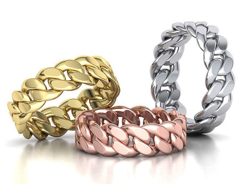 Dazzle Dime Embrace Elegance and Power Cuban Ring 925 Sterling Silver Base 18K Gold Plated DAZZLE DIME®