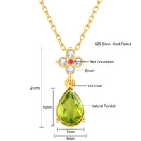 Dazzle Dime® 18K Gold Natural Peridot Teardrop Necklace | Certified Fine Jewelry for Women