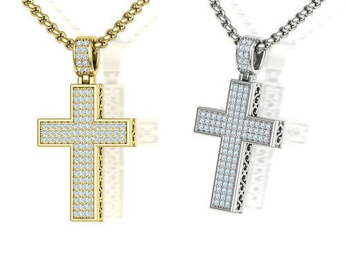 Moissanite Cross Pendant Necklace