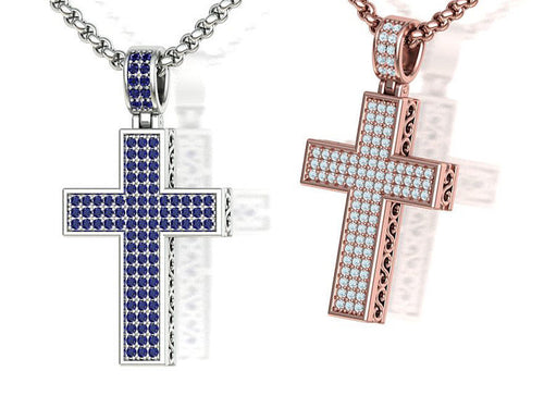 Moissanite Cross Pendant Necklace