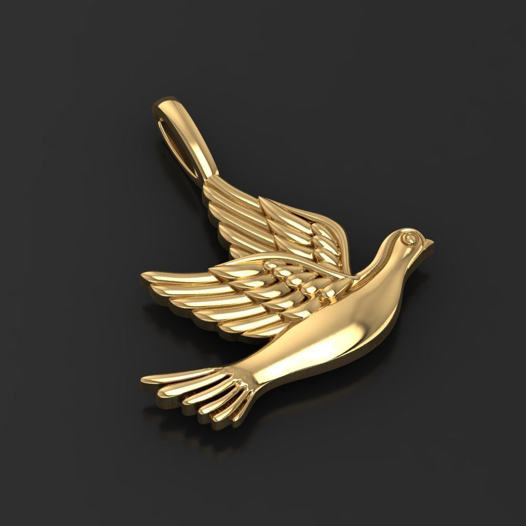 Dazzle Dime Dove Pendant with Chain Pigeon The Spirit of Freedom and Hope