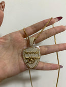 Dazzle Dime 925 Sterling Silver Base 18k Gold Plated Dazzle Dime Gunner Necklace with Chain – Celebrate Your Passion for AFC