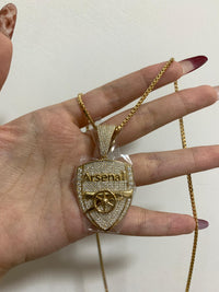 Dazzle Dime 925 Sterling Silver Base 18k Gold Plated Dazzle Dime Gunner Necklace with Chain – Celebrate Your Passion for AFC