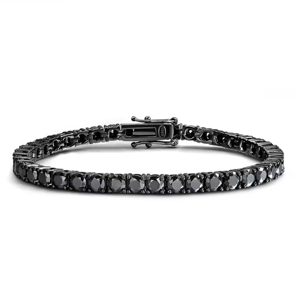 Dazzle Dime Black Moissanite Tennis Bracelet Full Diamond GRA 925 Sterling Silver18K Plated Hip Hop Style Bracelets for Men & Women