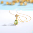 Dazzle Dime® 18K Gold Natural Peridot Teardrop Necklace | Certified Fine Jewelry for Women