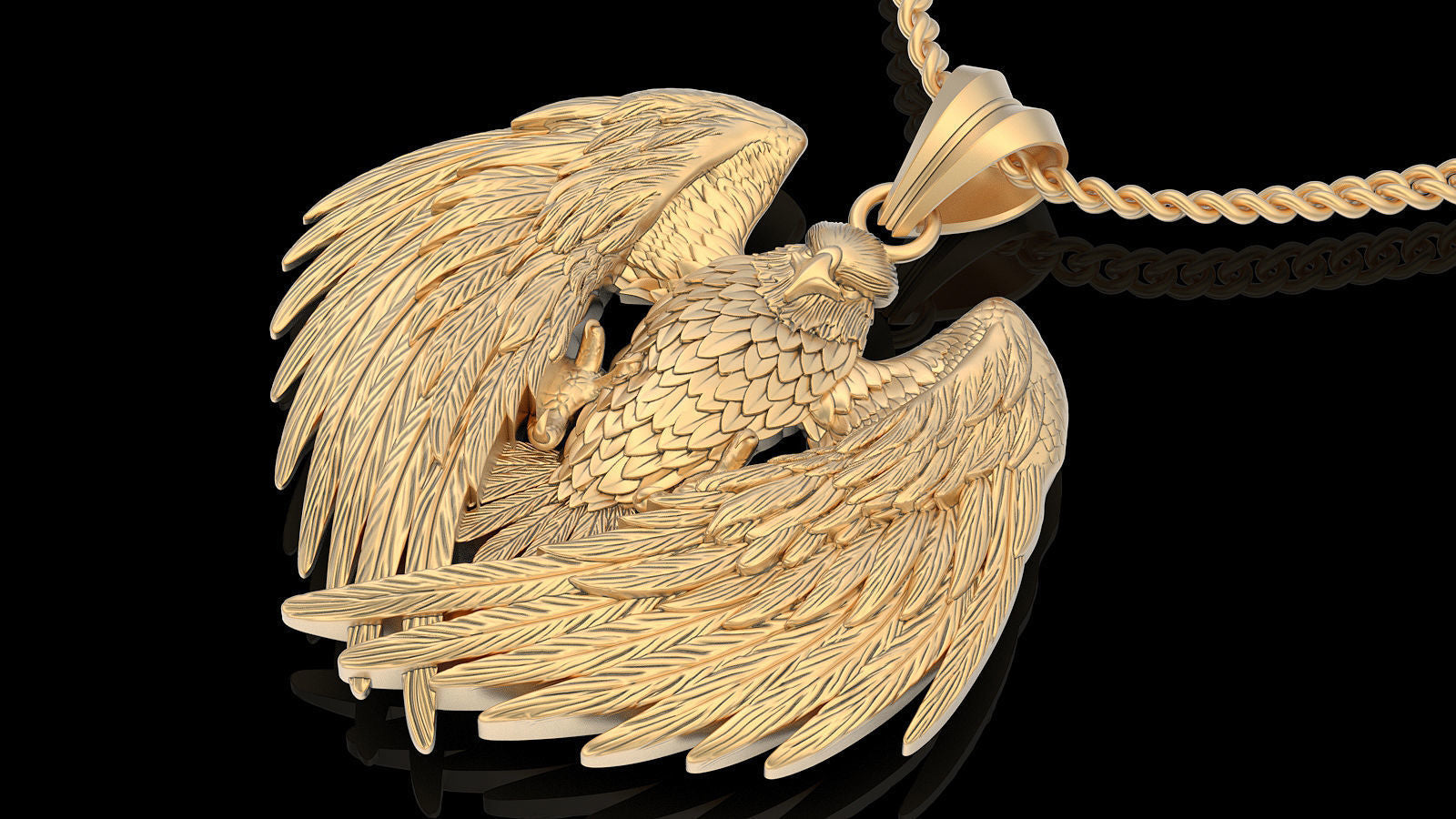 Dazzle Dime 925 Sterling Silver Base 18k Gold Plated Majestic Eagle Pendant