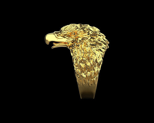 Dazzle Dime 925 Sterling Silver Base 18k Gold Plated Soaring Majesty Eagle Ring DAZZLE DIME®