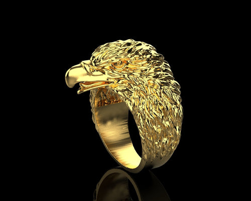 Dazzle Dime 925 Sterling Silver Base 18k Gold Plated Soaring Majesty Eagle Ring DAZZLE DIME®