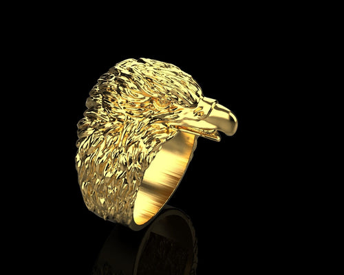Dazzle Dime 925 Sterling Silver Base 18k Gold Plated Soaring Majesty Eagle Ring DAZZLE DIME®